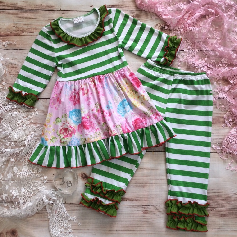 Boutique Girls Ruffle Dress & Pants
